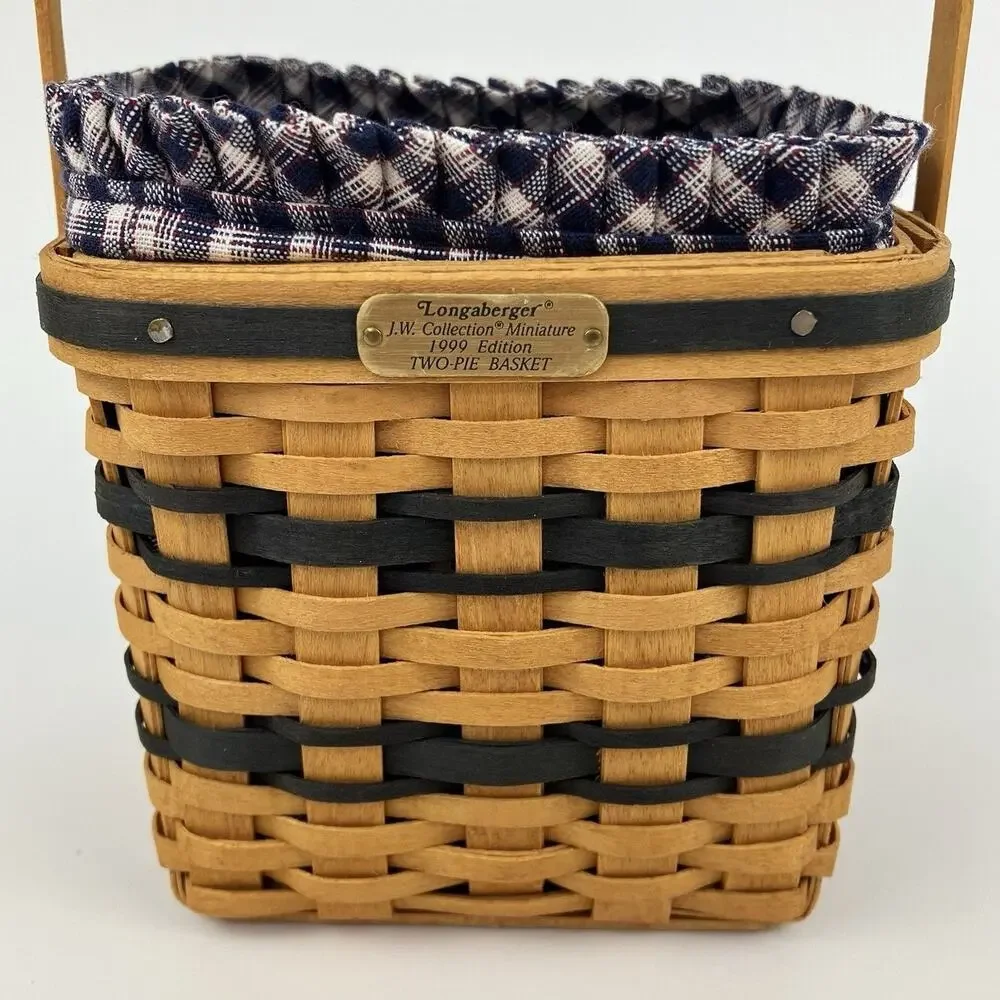 Longaberger Miniature Two Pie Basket | Full Set (SEE DESC) VTG 1998 #12386